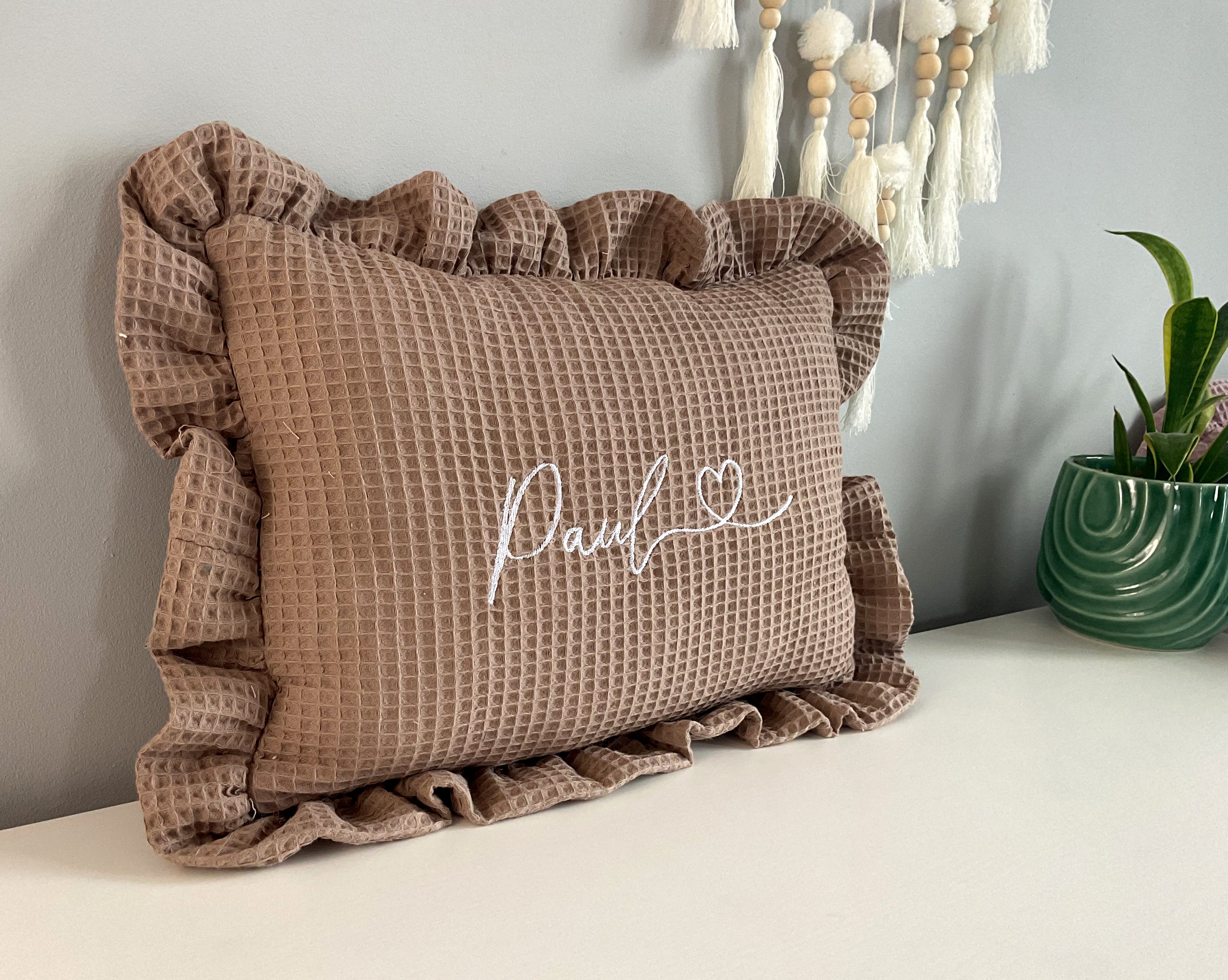 Pillow with a name for a child | Birthday gift | Babyshower gift | Grey - SleepeSheep