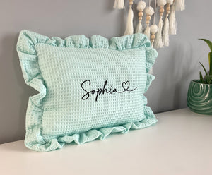 Pillow with a name for a child | Birthday gift | Babyshower gift | Grey - SleepeSheep