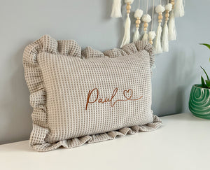 Pillow with a name for a child | Birthday gift | Babyshower gift | Grey - SleepeSheep