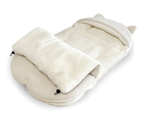 3-in-1 swaddle for car seat, baby carrier, gondola, winter | Light beige - SleepeSheep