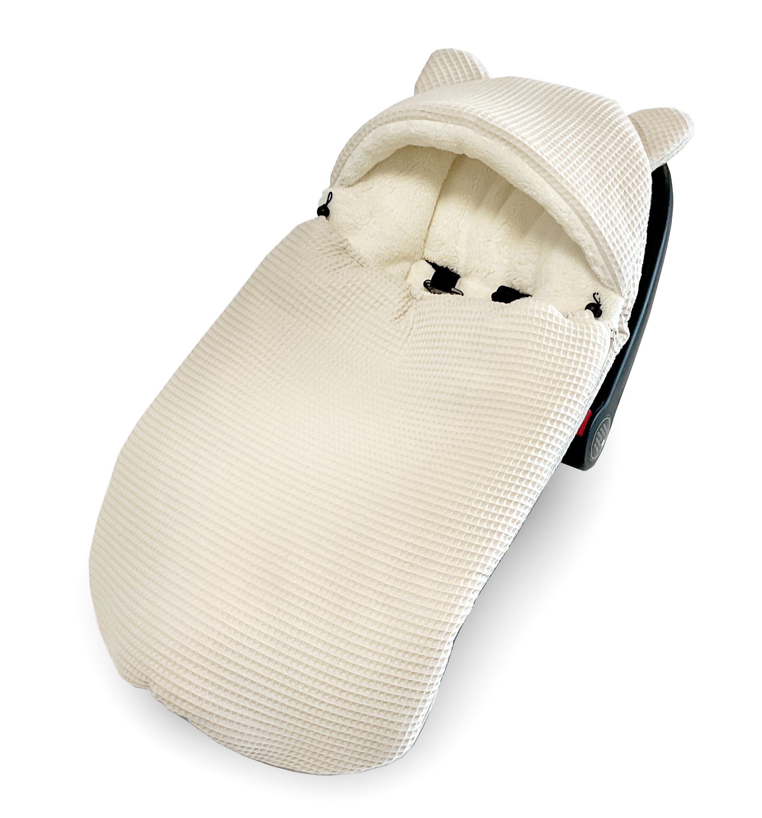 3-in-1 swaddle for car seat, baby carrier, gondola, winter | Light beige - SleepeSheep