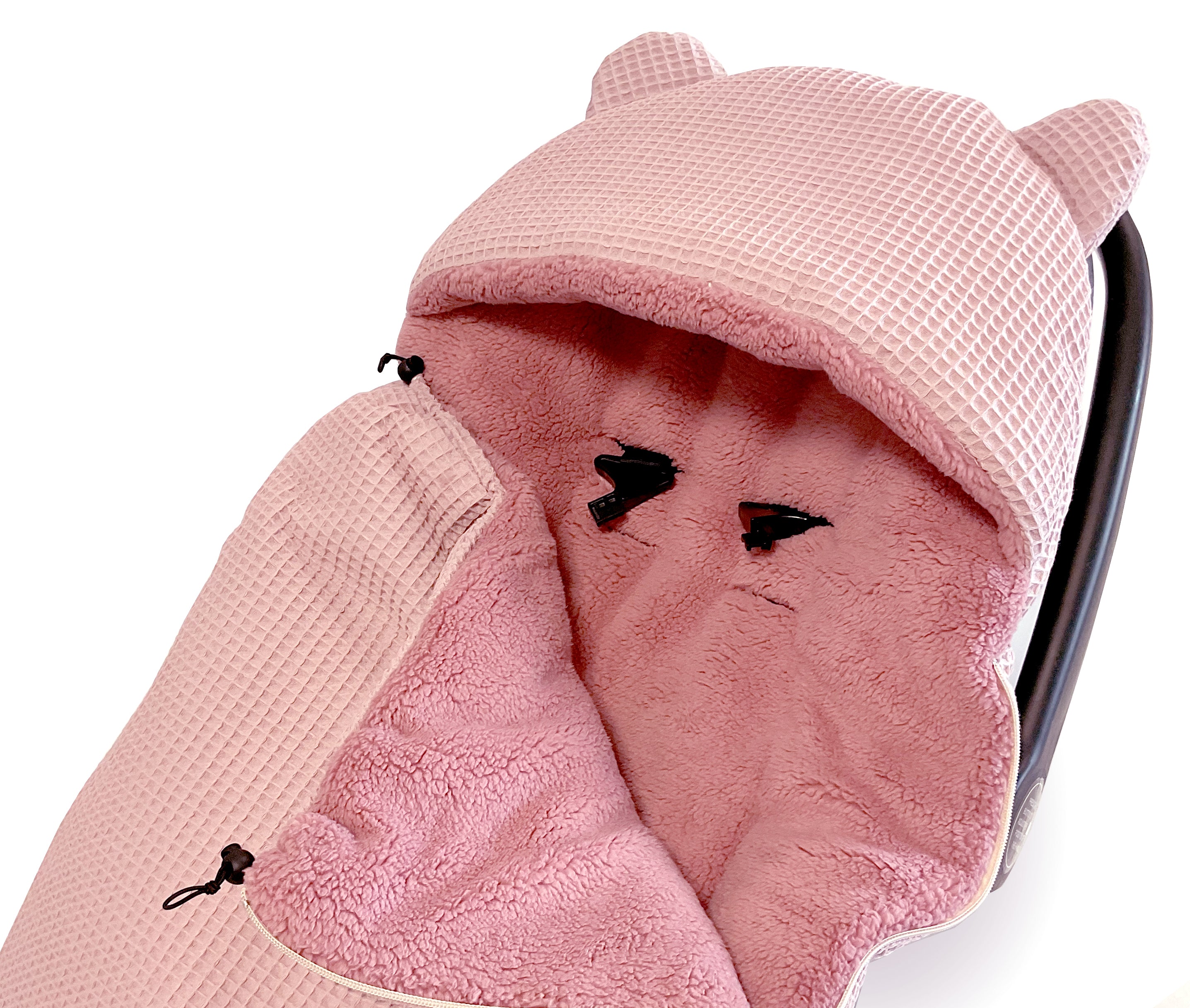 3-in-1 swaddle for car seat, baby carrier, gondola, winter | Dirty pink - SleepeSheep