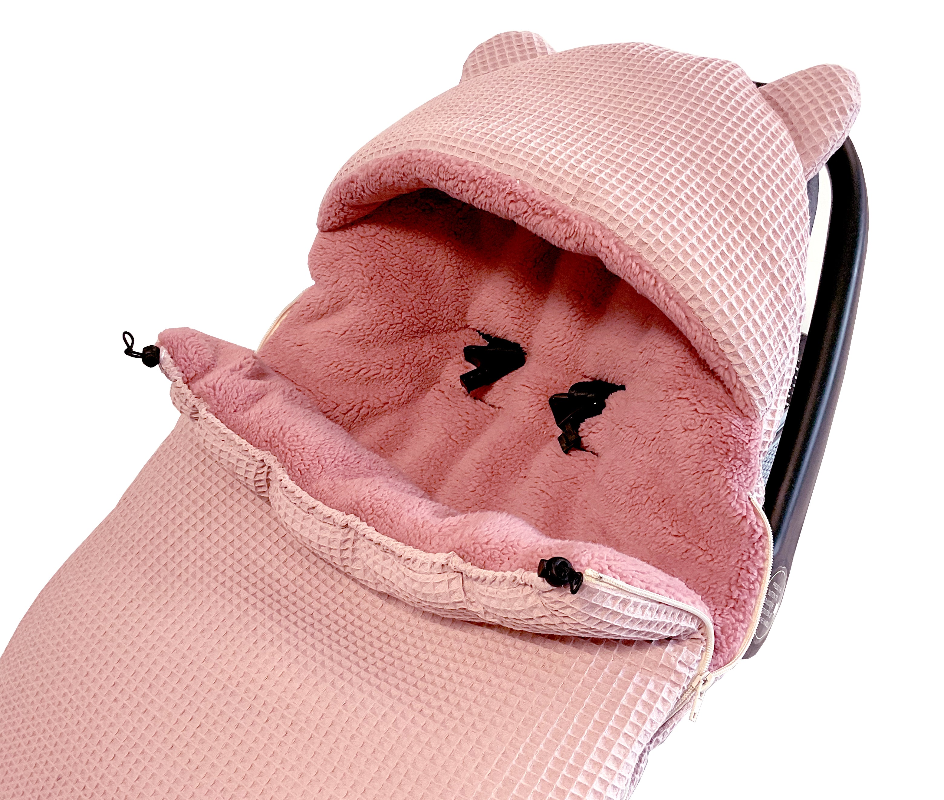 3-in-1 swaddle for car seat, baby carrier, gondola, winter | Dirty pink - SleepeSheep