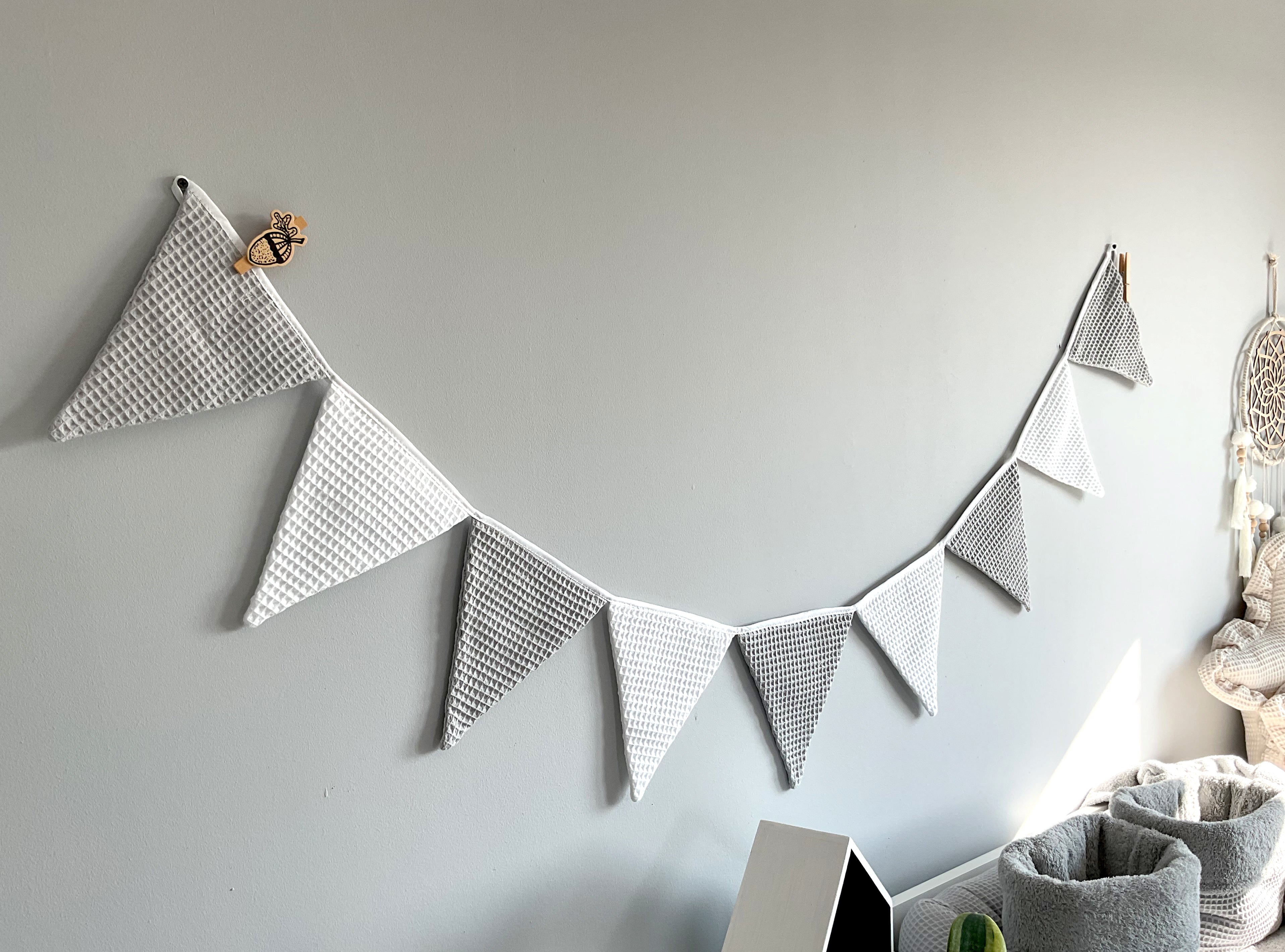 Grey bunting banner, Flag banner, Bunting Flags - SleepeSheep