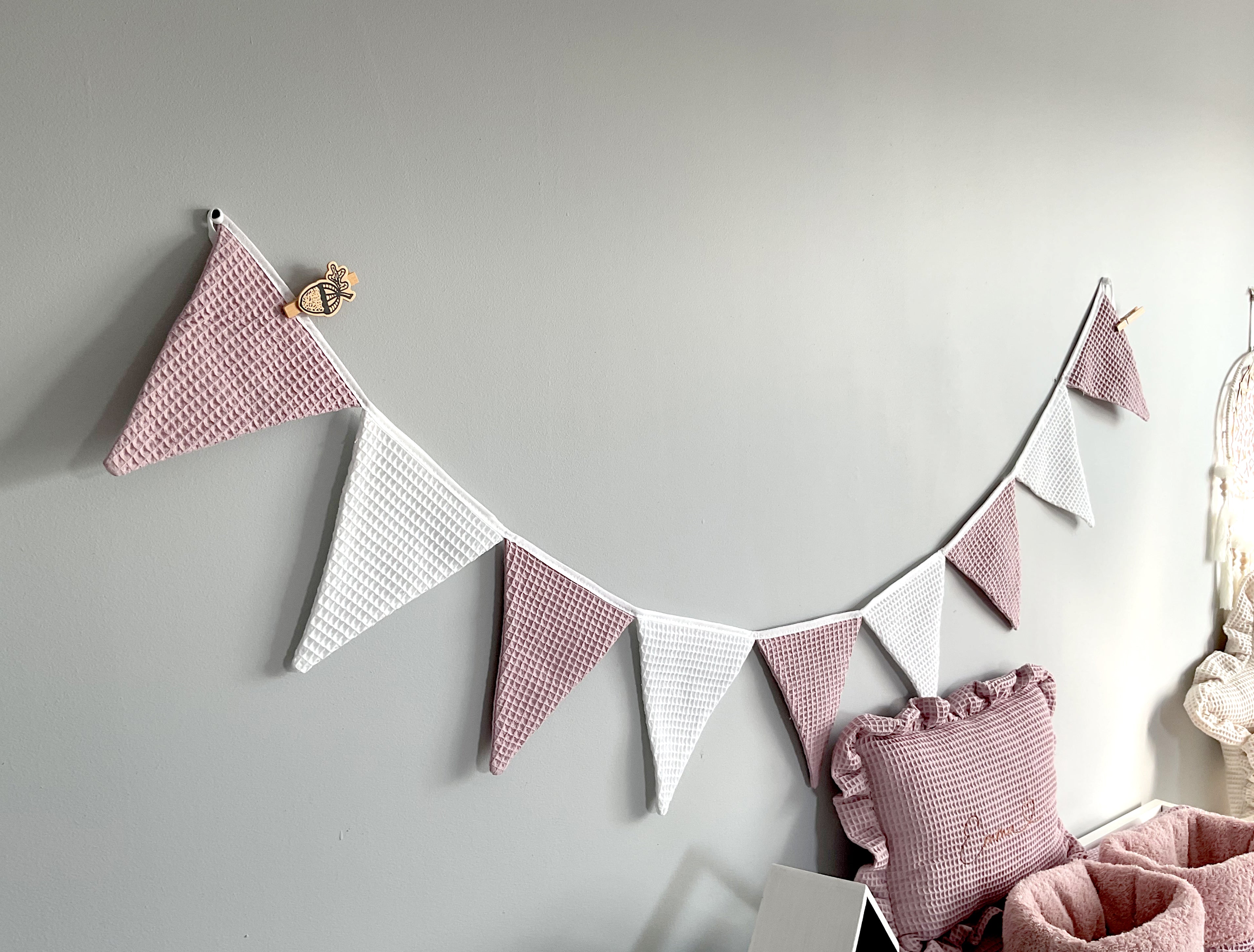 Dirty pink bunting banner, Flag banner, Bunting Flags - SleepeSheep