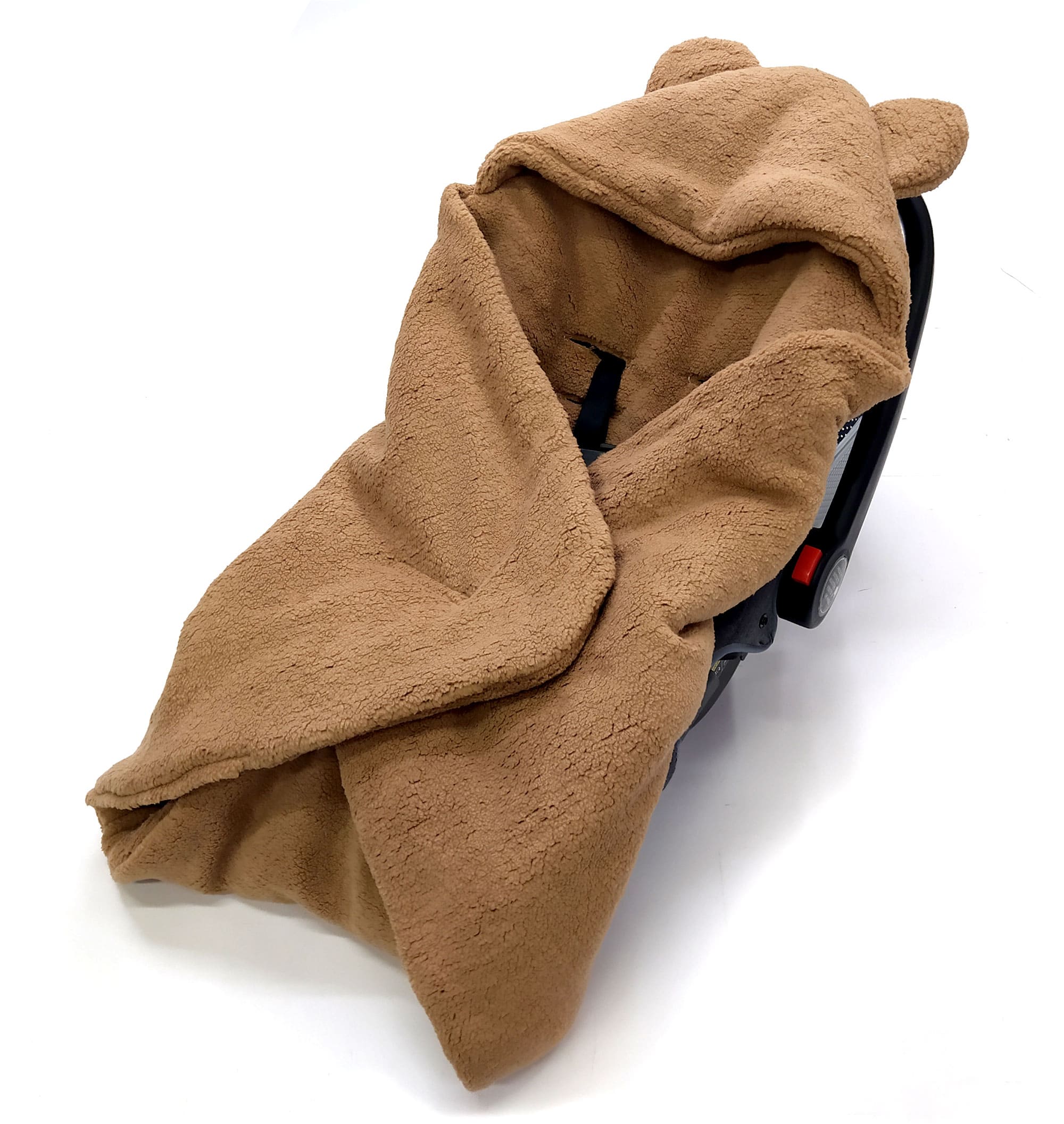 Winter blanket, swaddle for car seat carriers 3 and 5 point belt system | Toffee - SleepeSheep