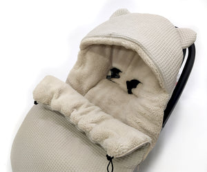 3-in-1 swaddle for car seat, baby carrier, gondola, winter | Beige - SleepeSheep