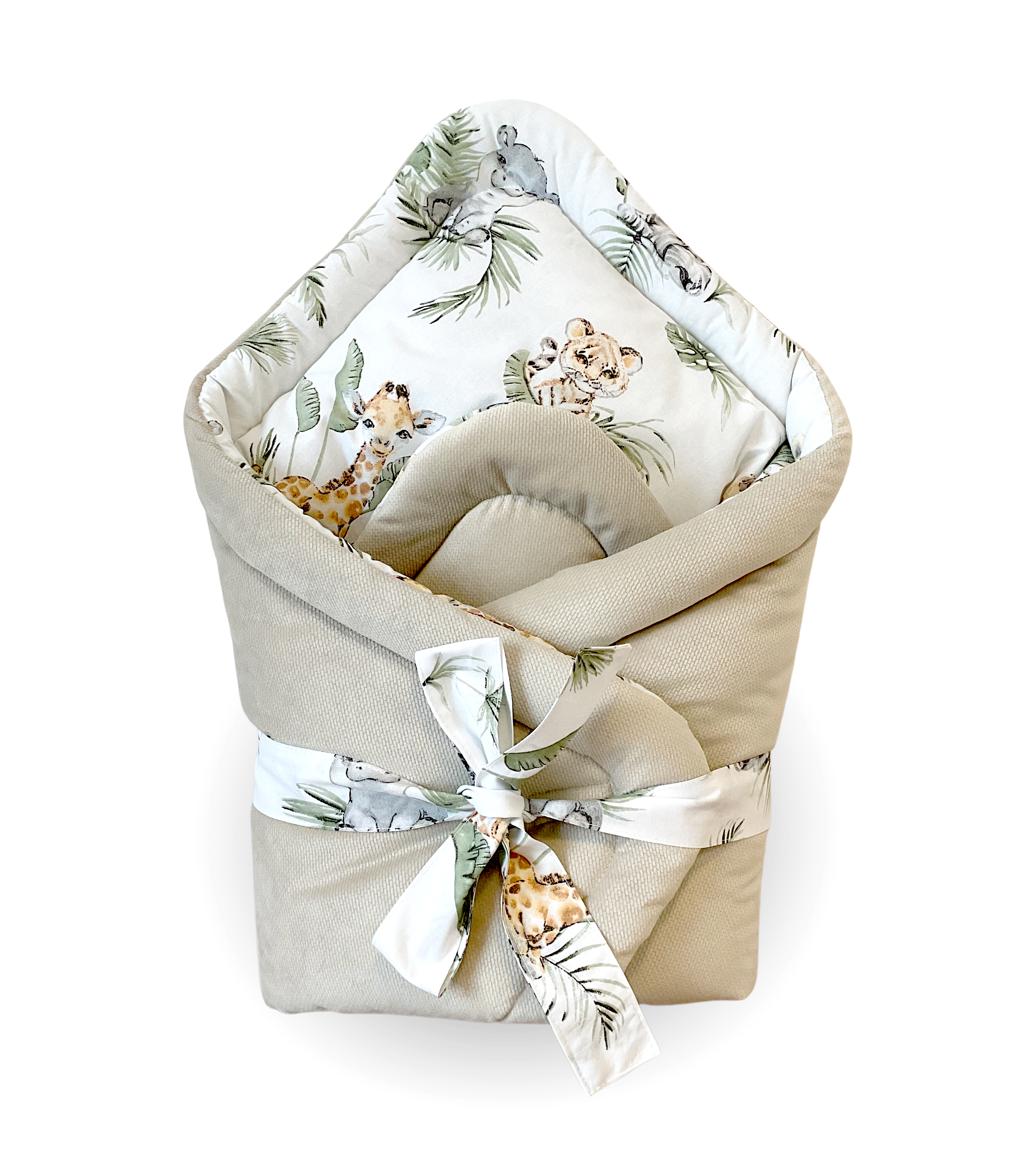 Newborn Wrap | Safari and sand beige velvet