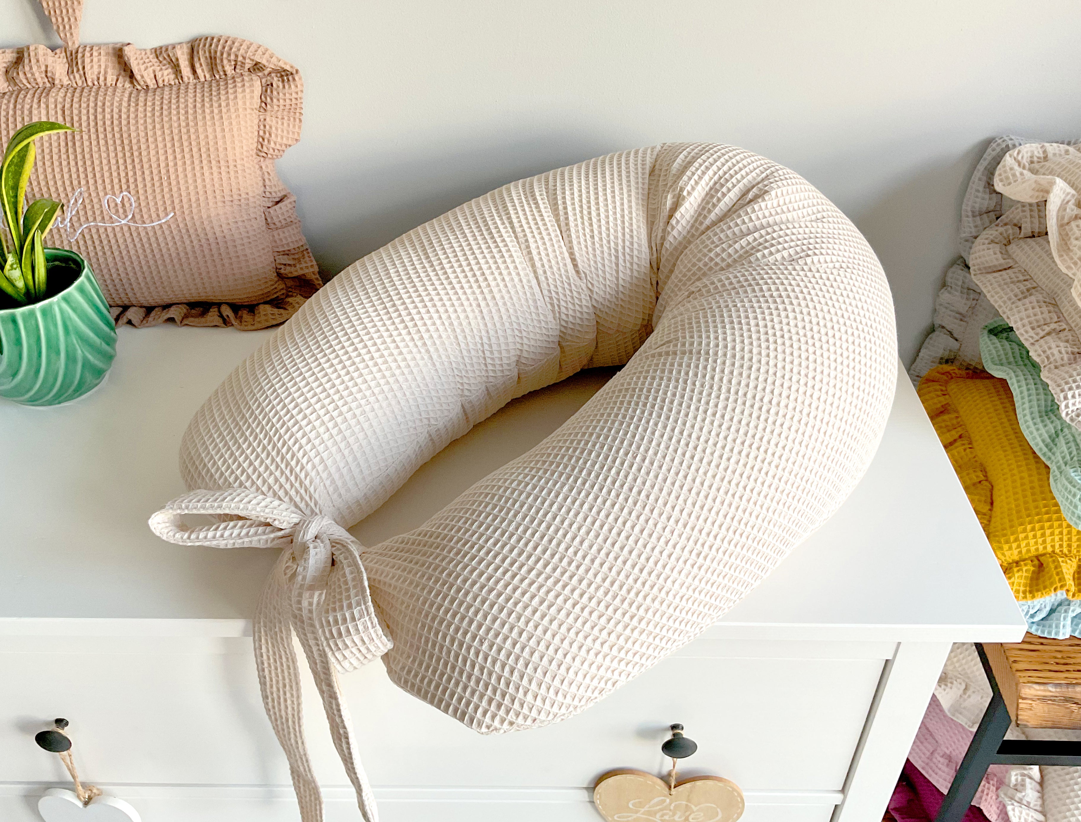 Nursing pillow | Feeding pillow for mom | Sleeping pillow for pregnant women | Pregnancy pillow | Light beige - SleepeSheep