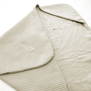 Summer baby car seat blanket | Waffle & muslin | Beige - SleepeSheep