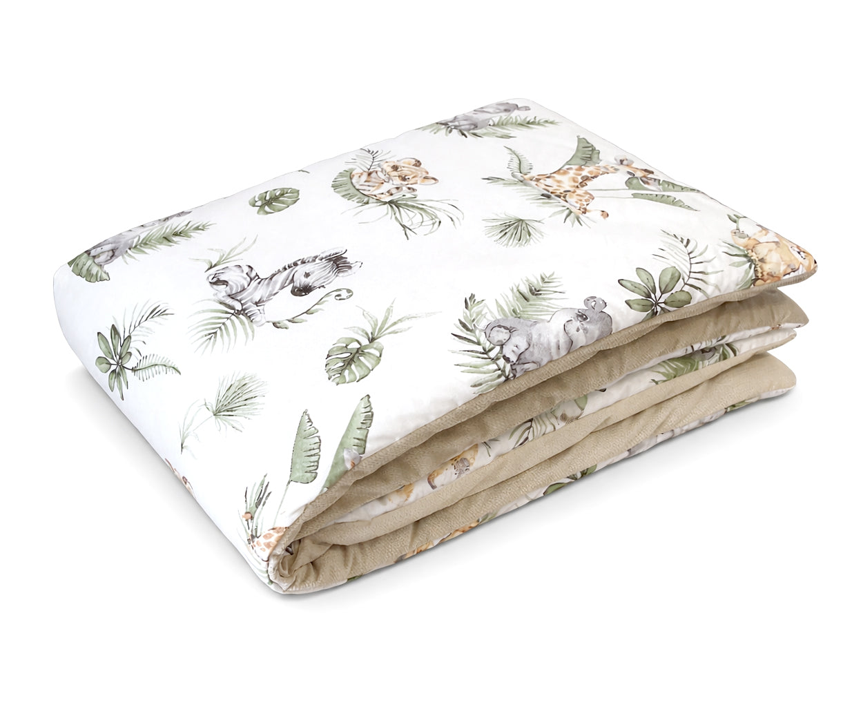 Quilt 55x75cm Crib & Stroller | Safari and sand beige velvet