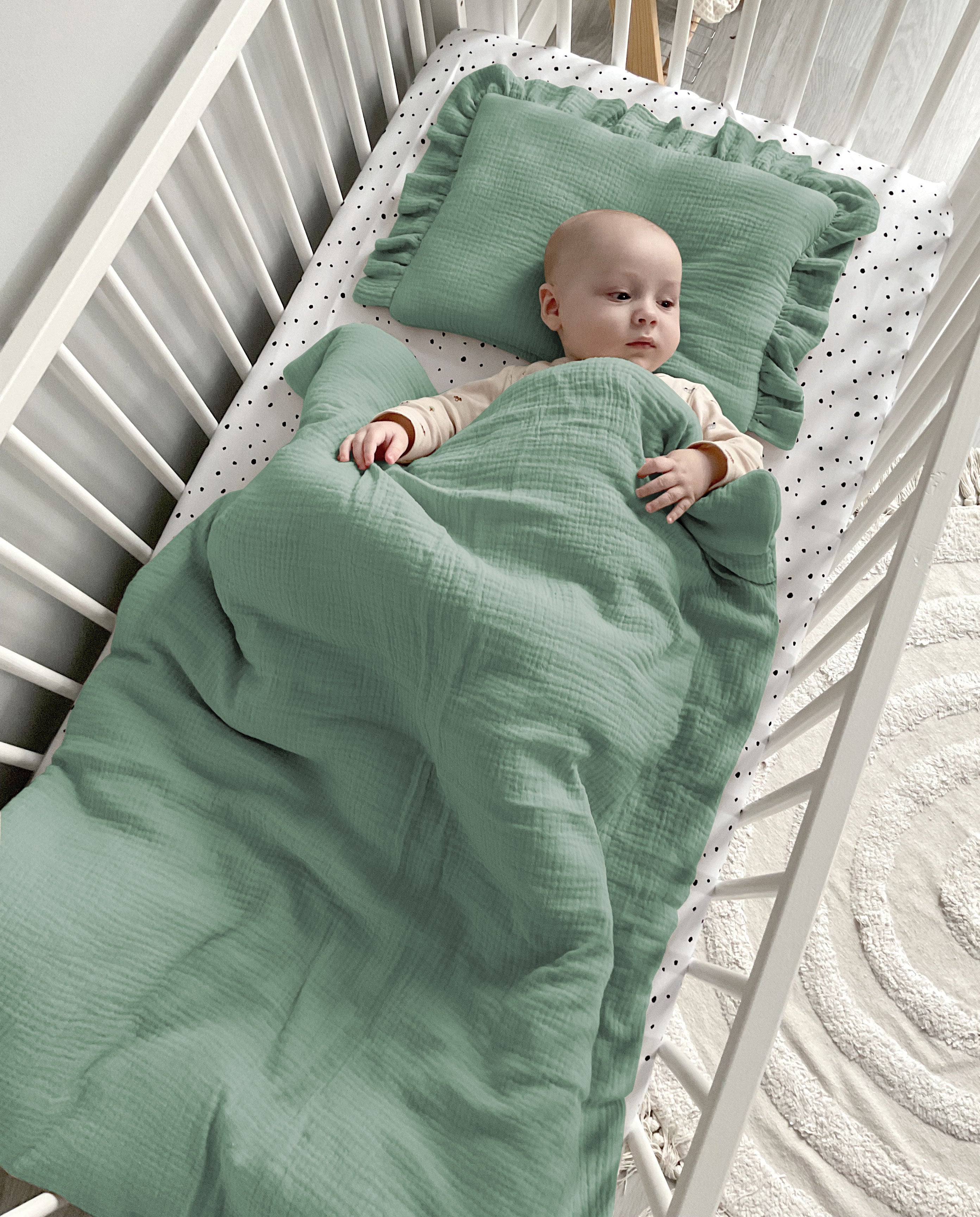 Musslin baby blanket + pillow with name | Bay