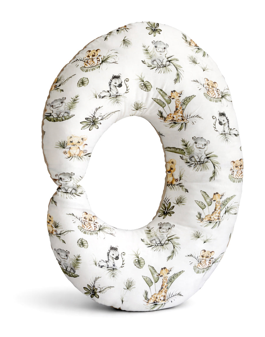Nursing pillow | Feeding pillow for mom | Sleeping pillow for pregnant women | Safari and beige sand velvet